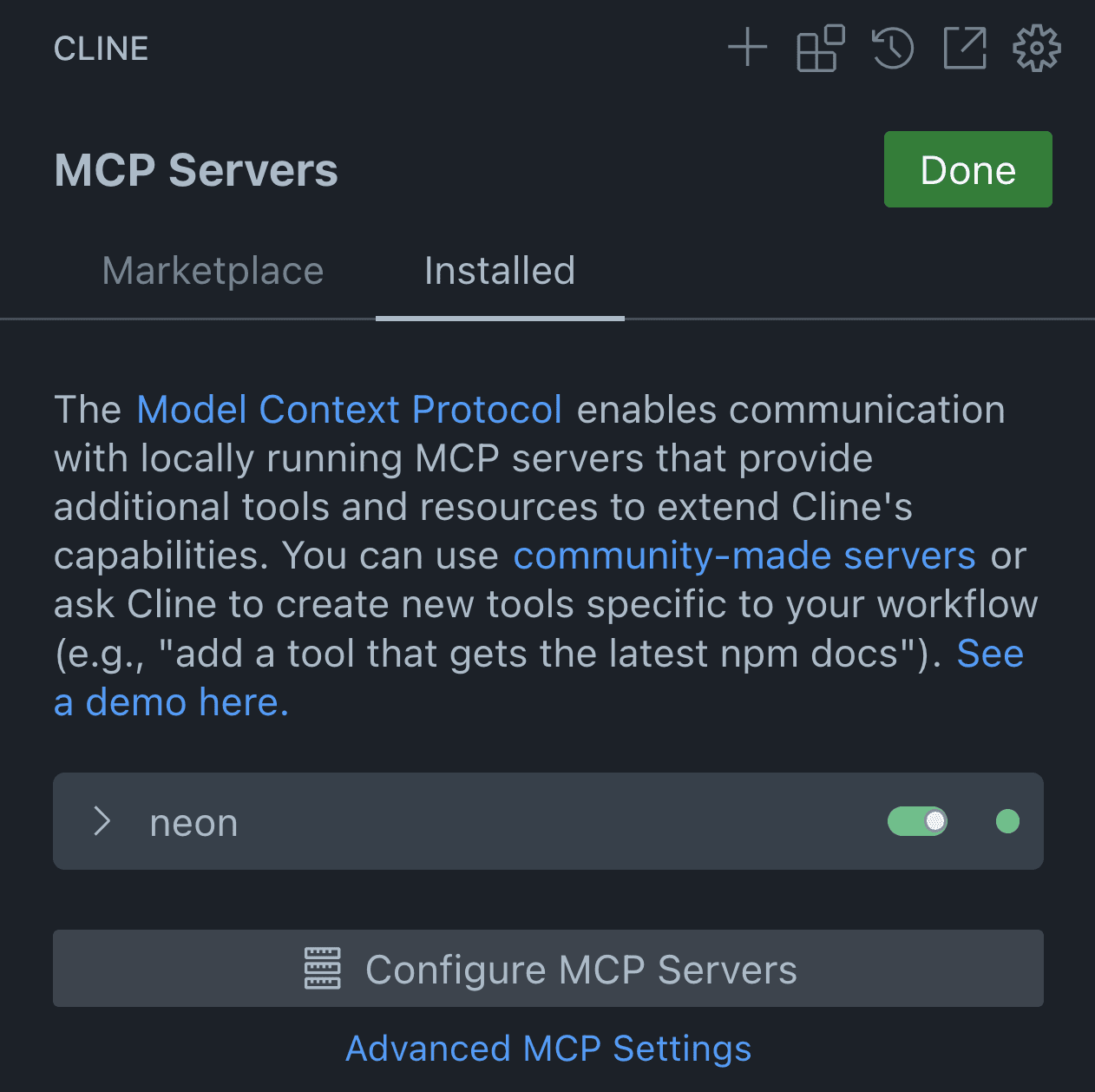 Cline Available MCP Tools